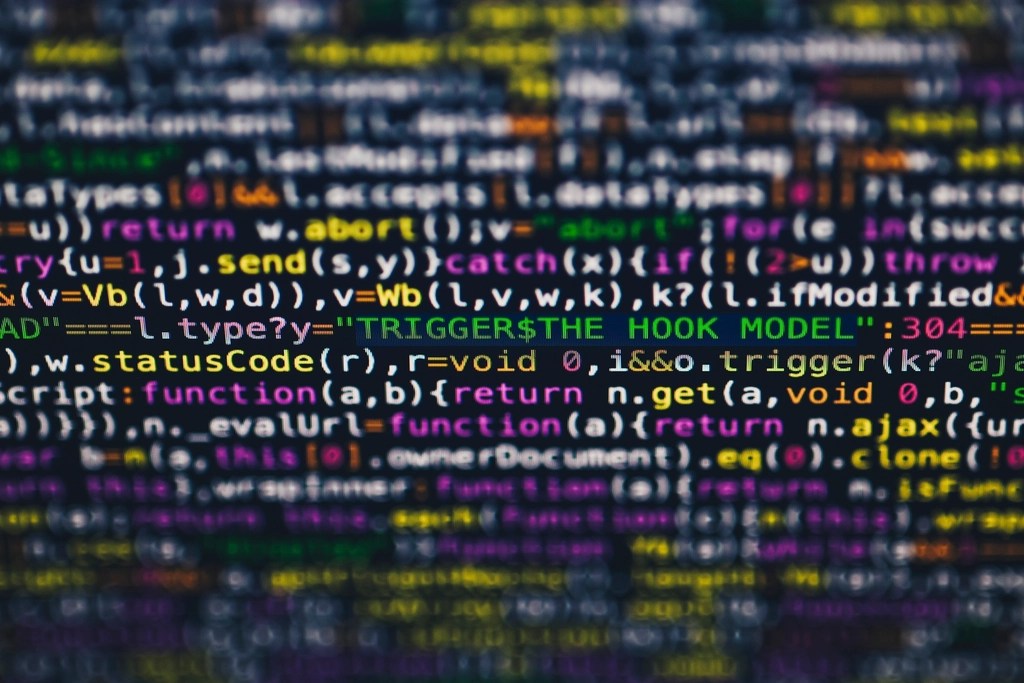 Software developer programming code black